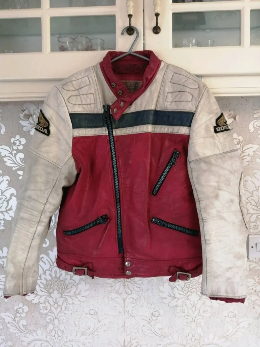 Leather biker jacket - Image 1