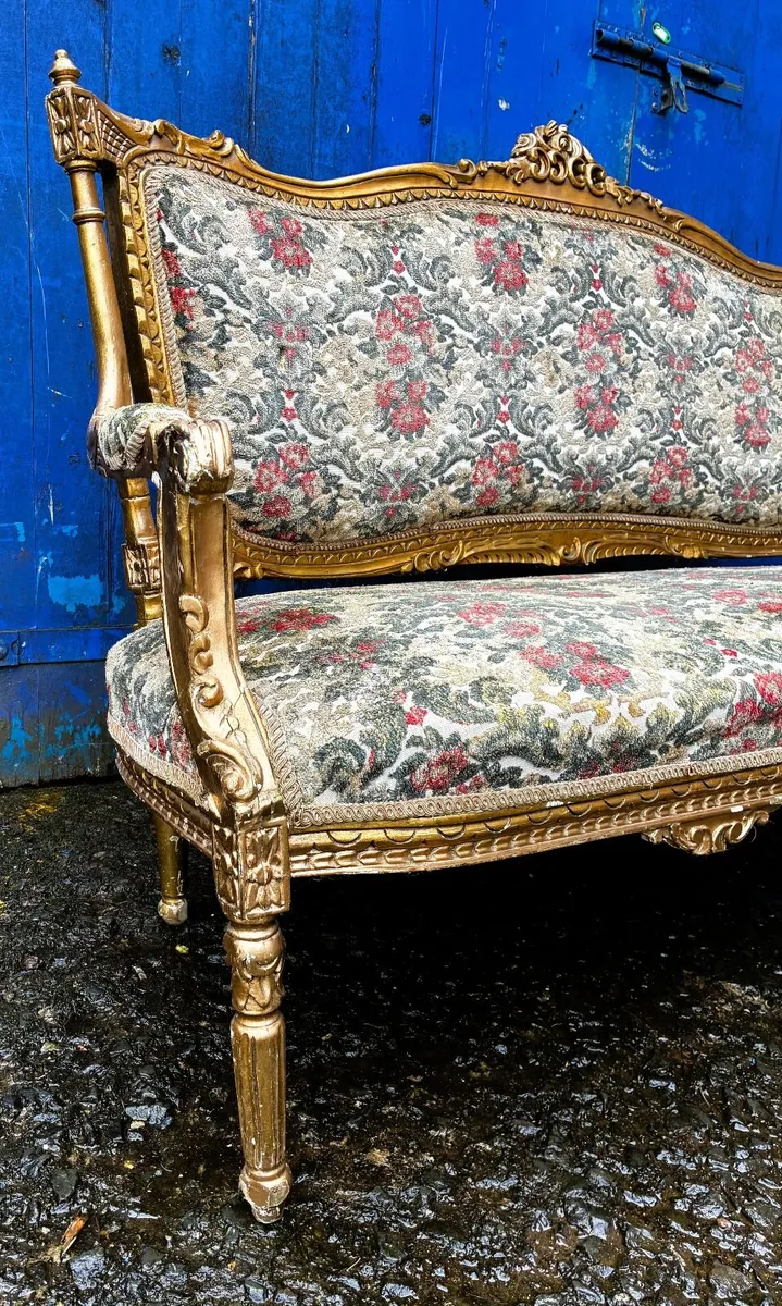 Antique Gold Sofa - Image 3