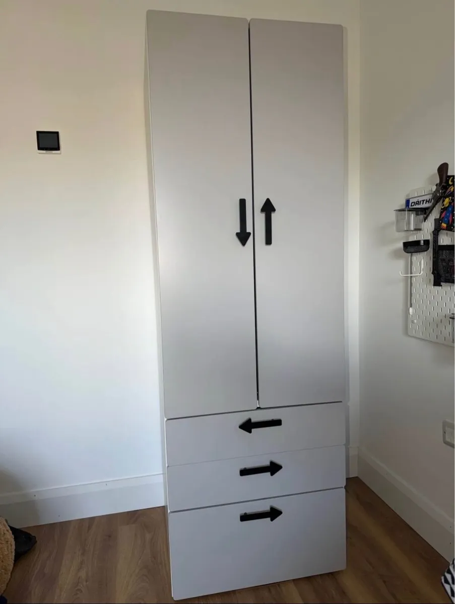 IKEA loft bed with wardrobe, desk & drawers - Image 2