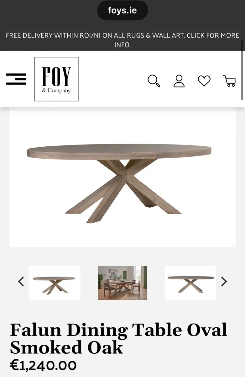 Falun Oval Dining Table in Smoked Oak - Image 1
