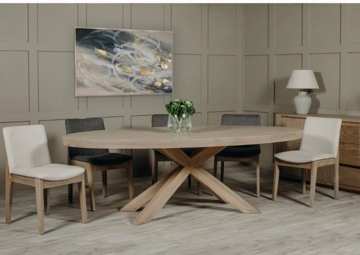 Falun Oval Dining Table in Smoked Oak - Image 4