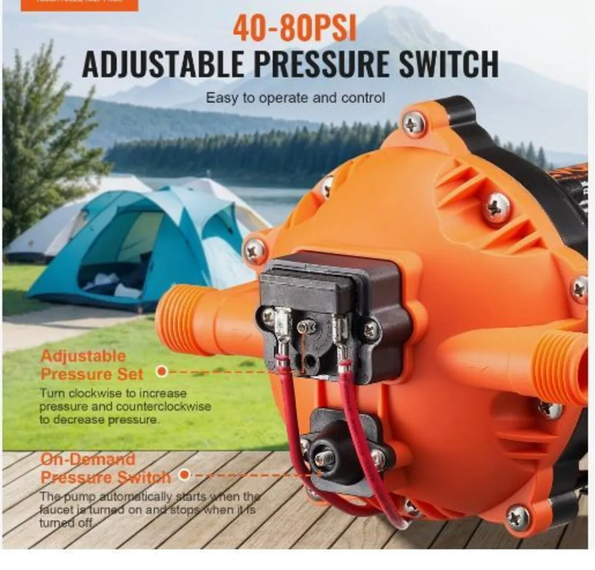 12V Diaphragm Pump, 5 GPM - Image 2