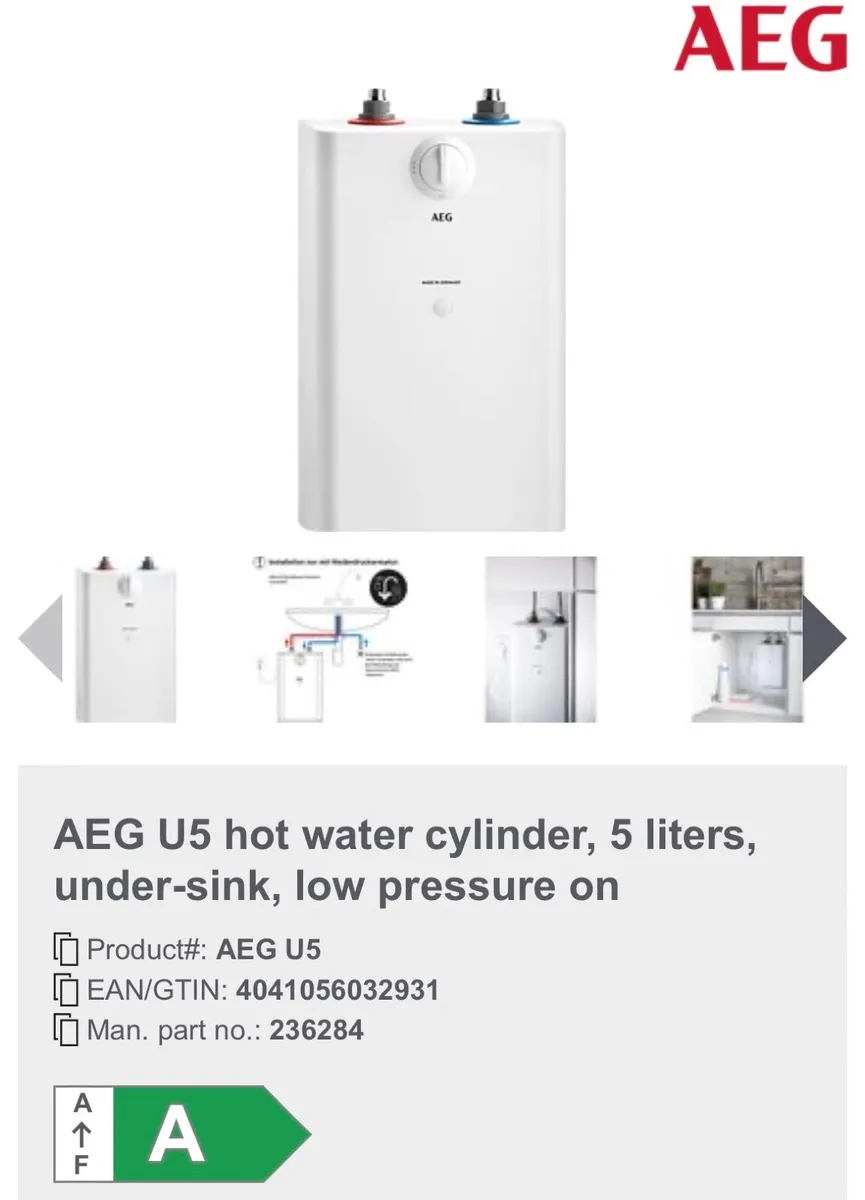 Undersink 5L electric water boiler. New - Image 1