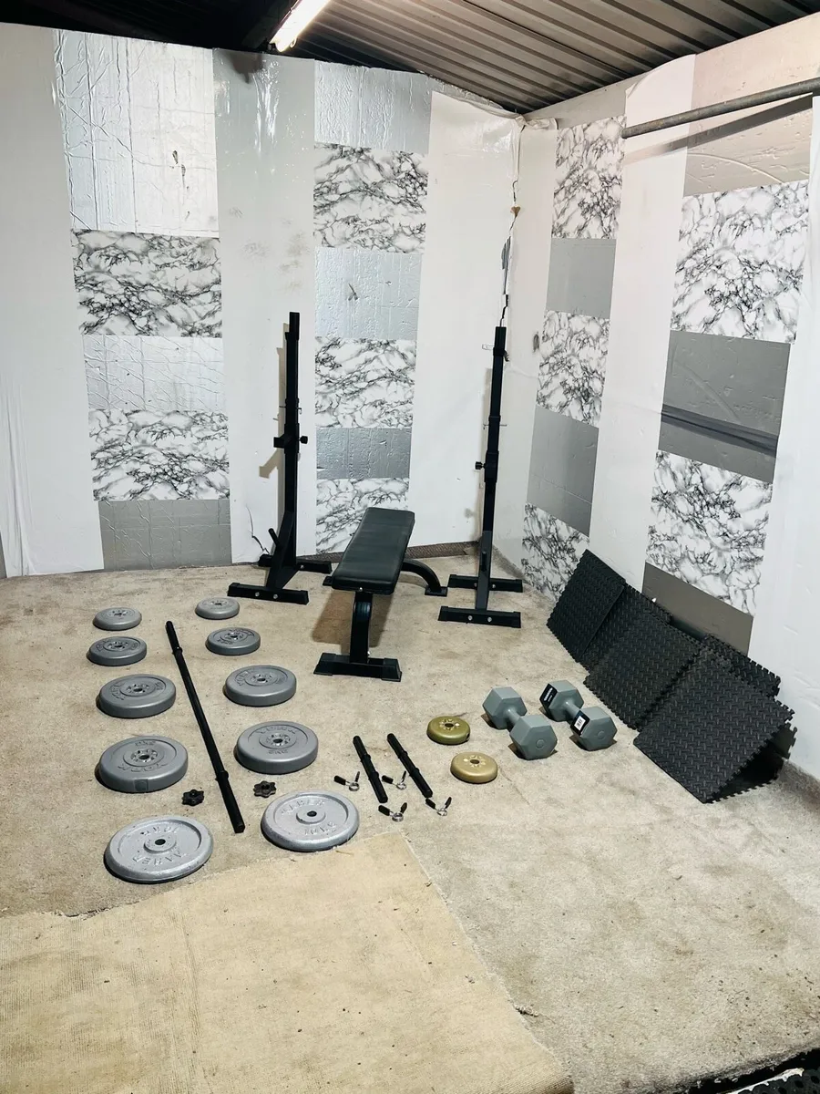 RACK STANDS WEIGHTS BARBELL DUMBBELLS BENCH - Image 1
