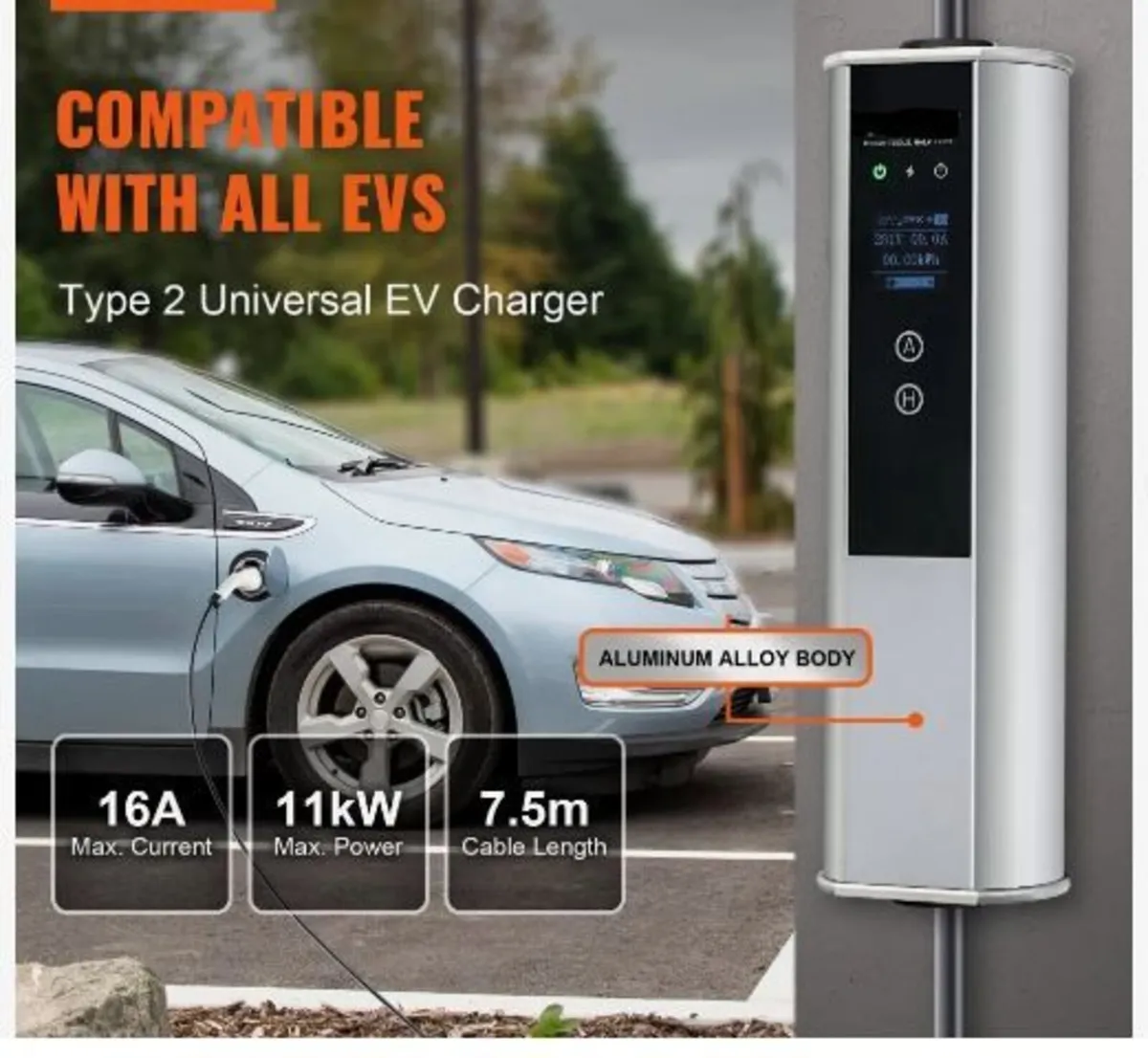 Portable EV Charger Type 2, 16A 3.68 kW/11 kW, - Image 2