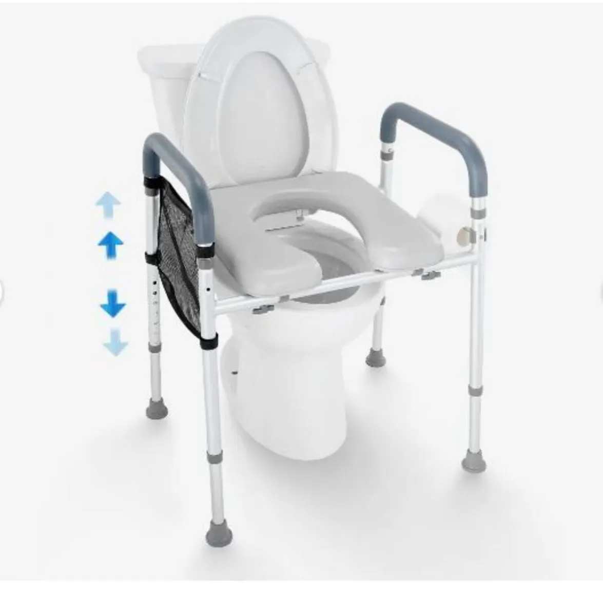 Raised Toilet Seat, 7-Position Height Adjustment - Image 3