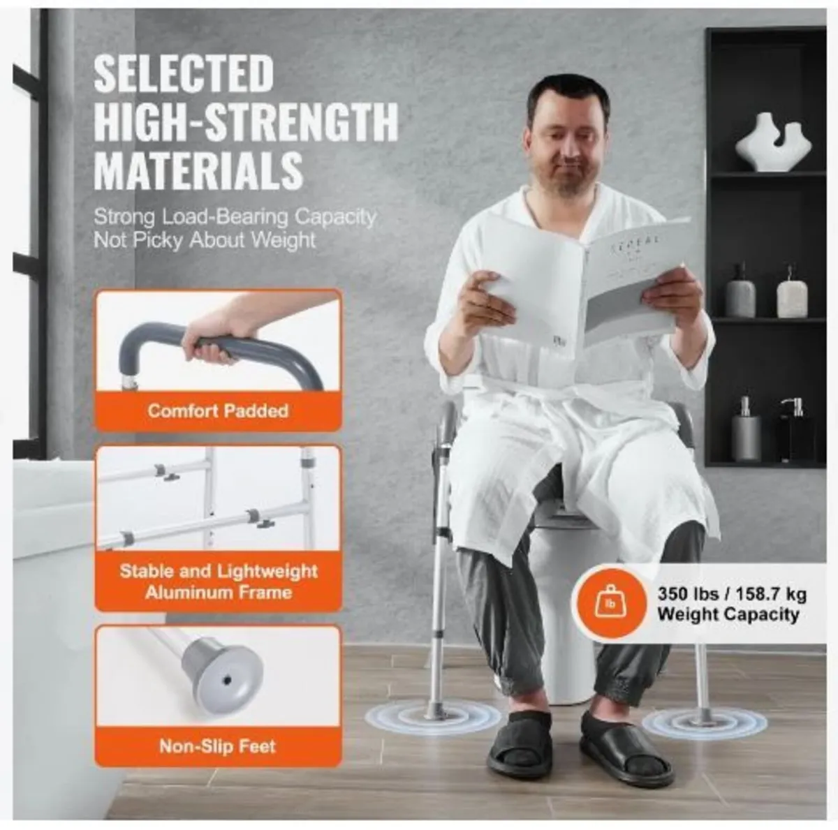 Raised Toilet Seat, 7-Position Height Adjustment - Image 4