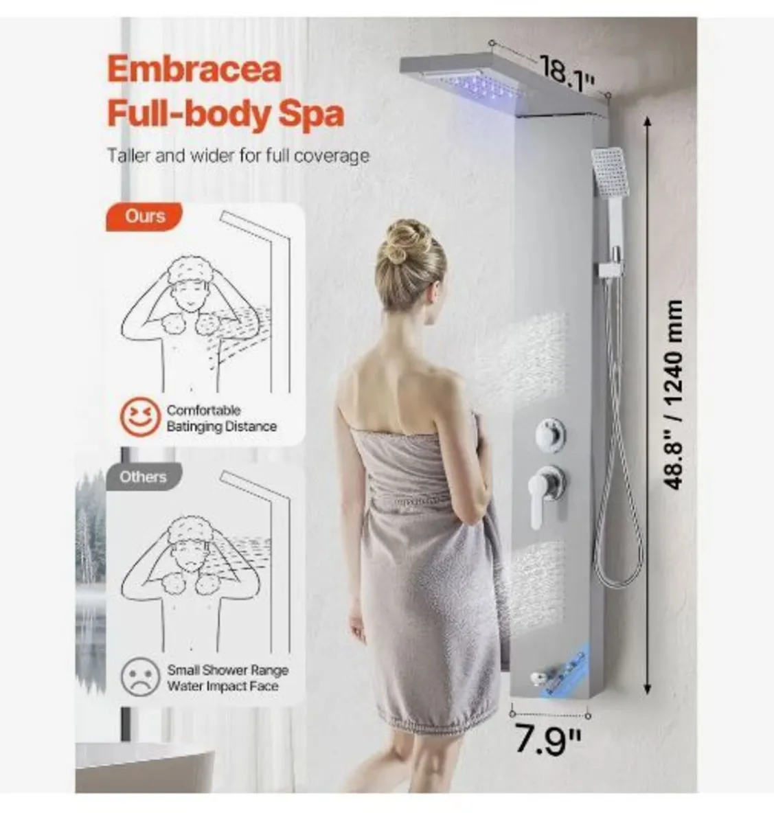 Shower Panel Tower System with Rainfall - Image 2
