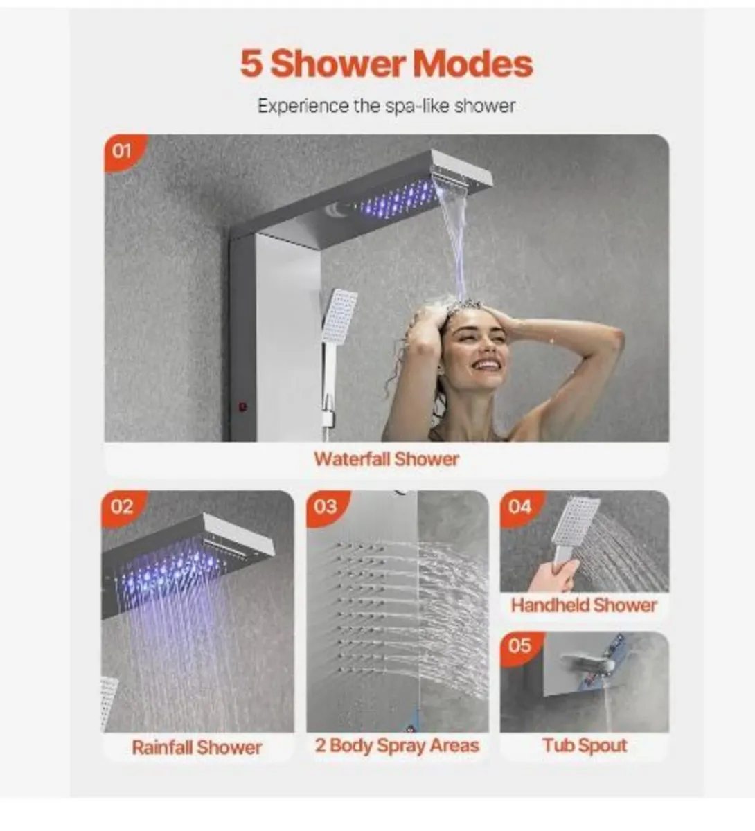 Shower Panel Tower System with Rainfall - Image 4