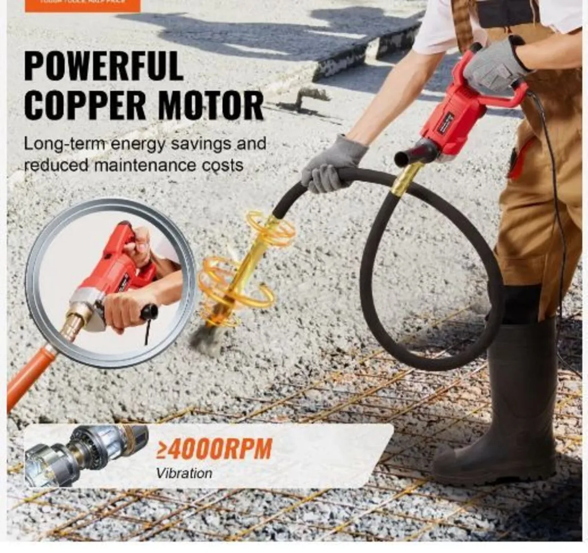 Handheld Concrete Vibrator, 960W - Image 2