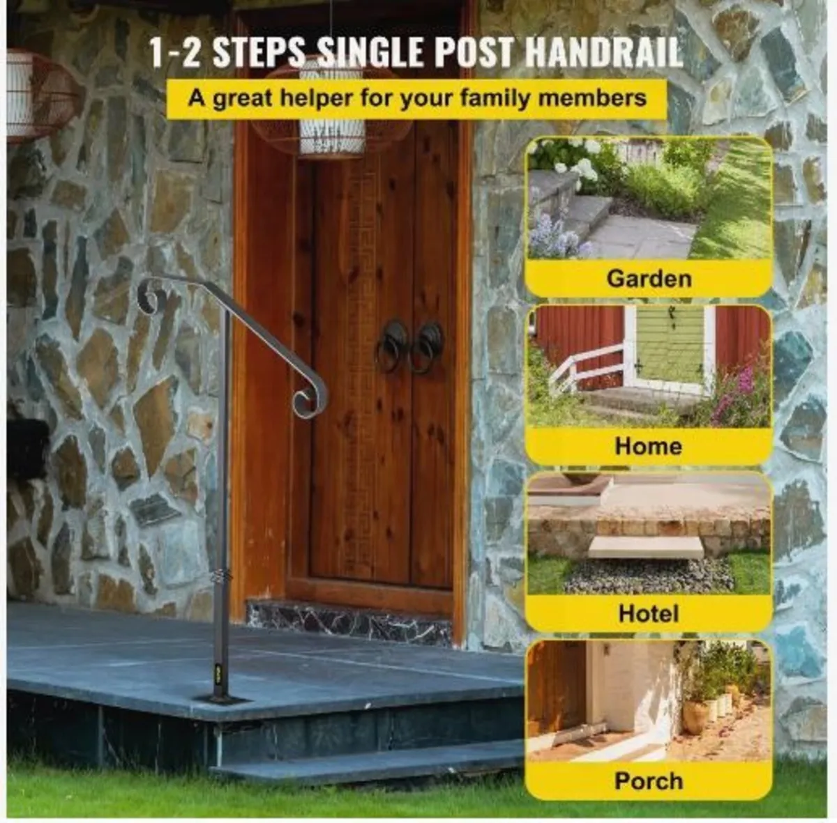 Dark Gray Single Post Handrail - Image 3