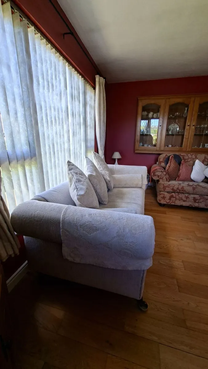 Cream Sofa with boulsters and cushions - Image 2
