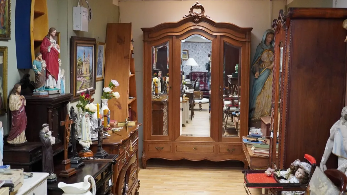 French Oak Armoire / Wardrobe - Image 1