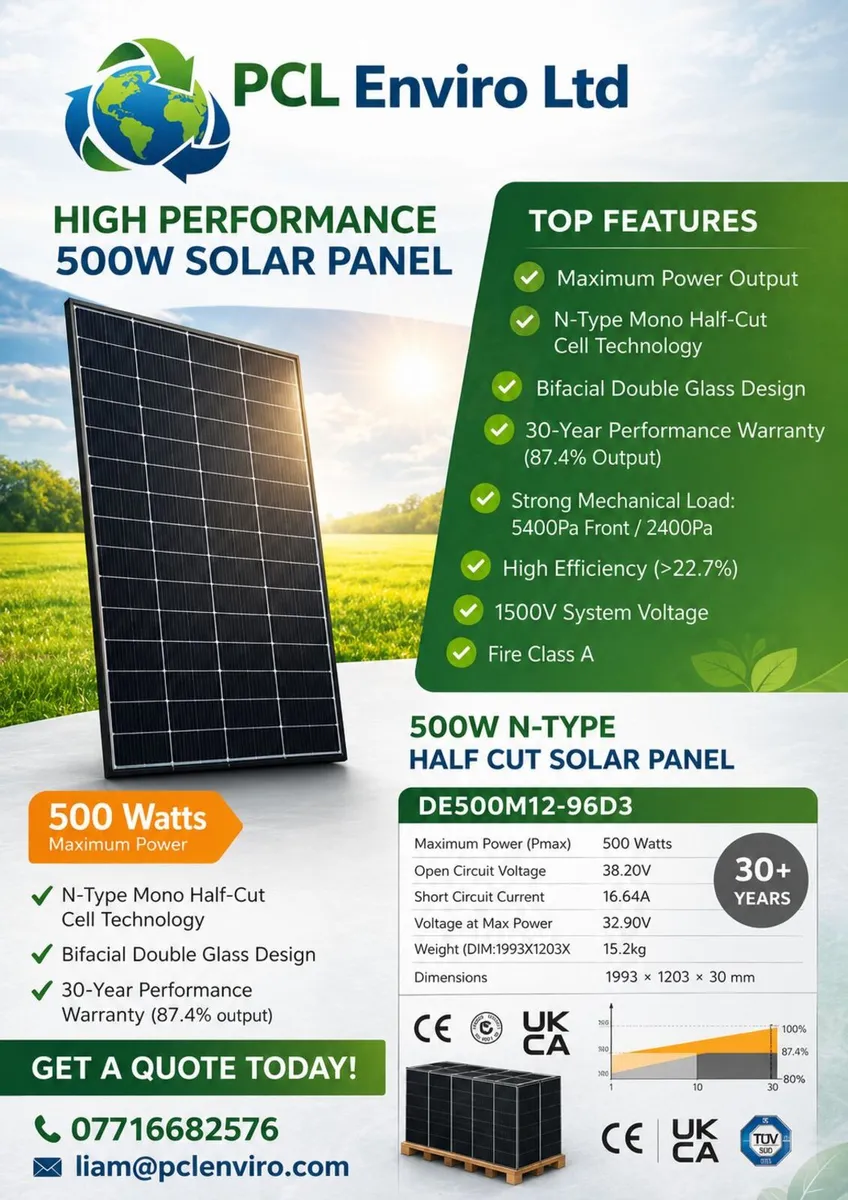 455W & 500W N-TYPE SOLAR PANELS – ALL BLACK - Image 3