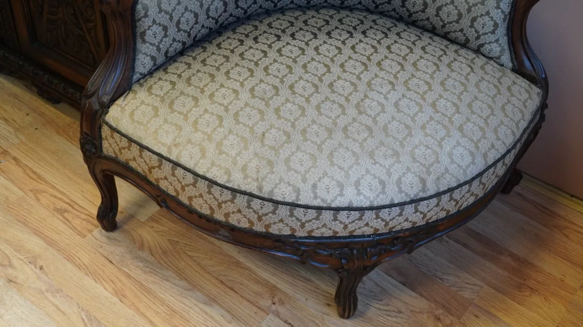Antique French Corner Bergere Armchair - Image 3