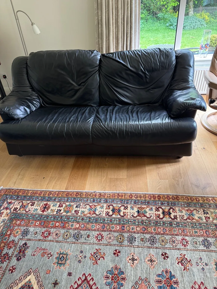 Natuzzi Leather Sofa and Armchair - Image 2