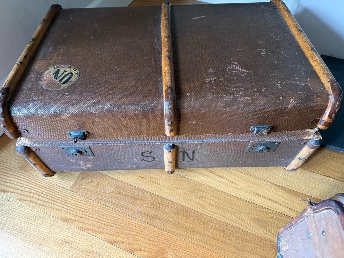 2 Antique Travel Trunks/Storage Chest - Image 3