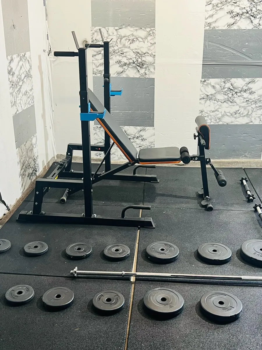 ADJUSTABLE RACK WEIGHT BENCH WEIGHTS BARS - Image 2