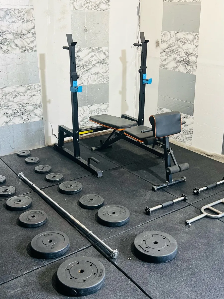 ADJUSTABLE RACK WEIGHT BENCH WEIGHTS BARS - Image 4