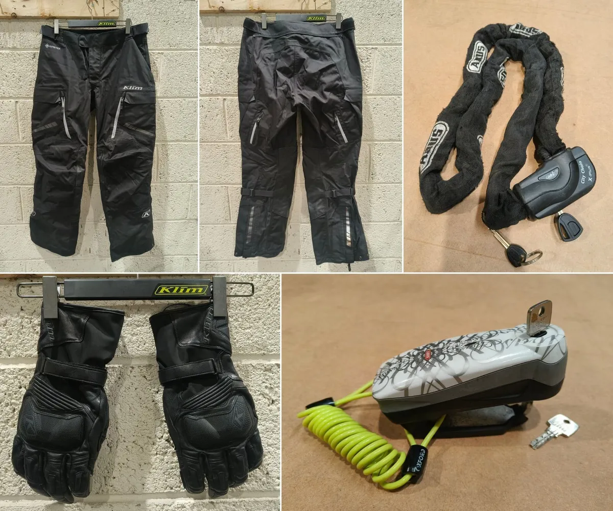 Klim pants & gloves. ABUS locks - Image 1