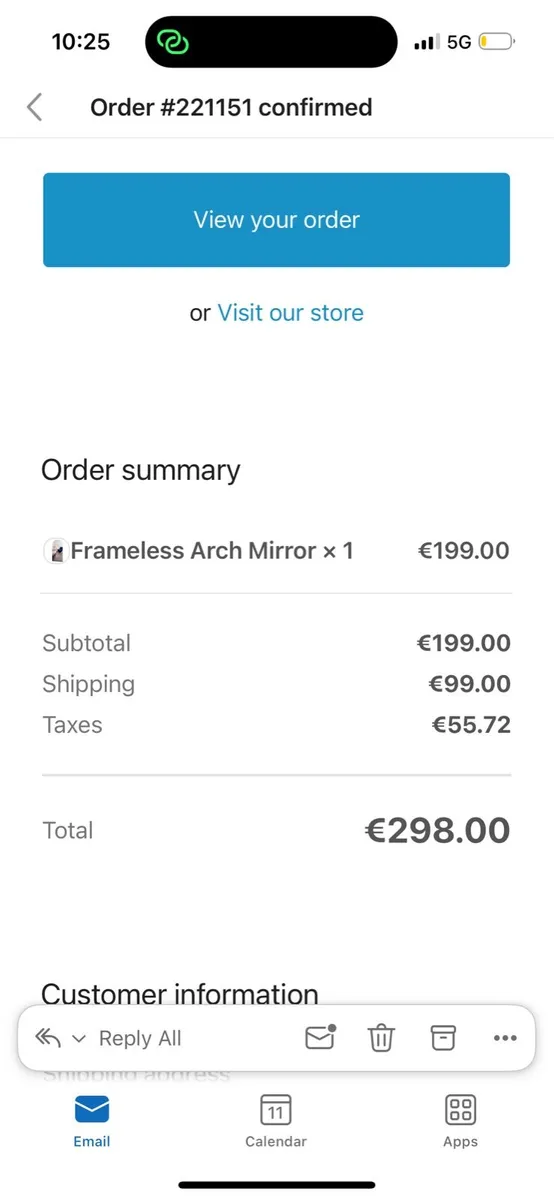 Frameless Arch Mirror 170 x 80 - Image 3