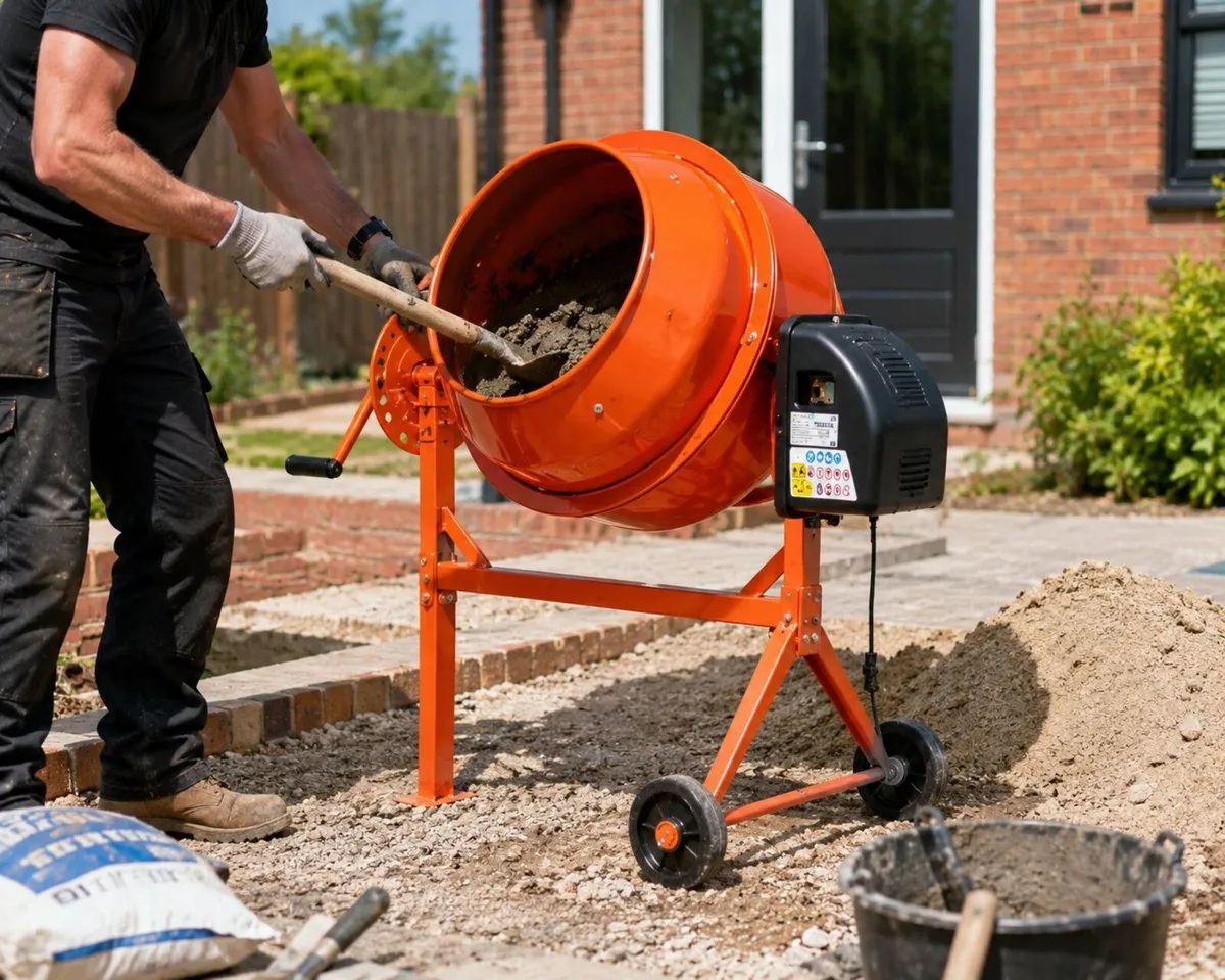 63 Litre Electric Cement Mixer 230V Portable Concr - Image 3