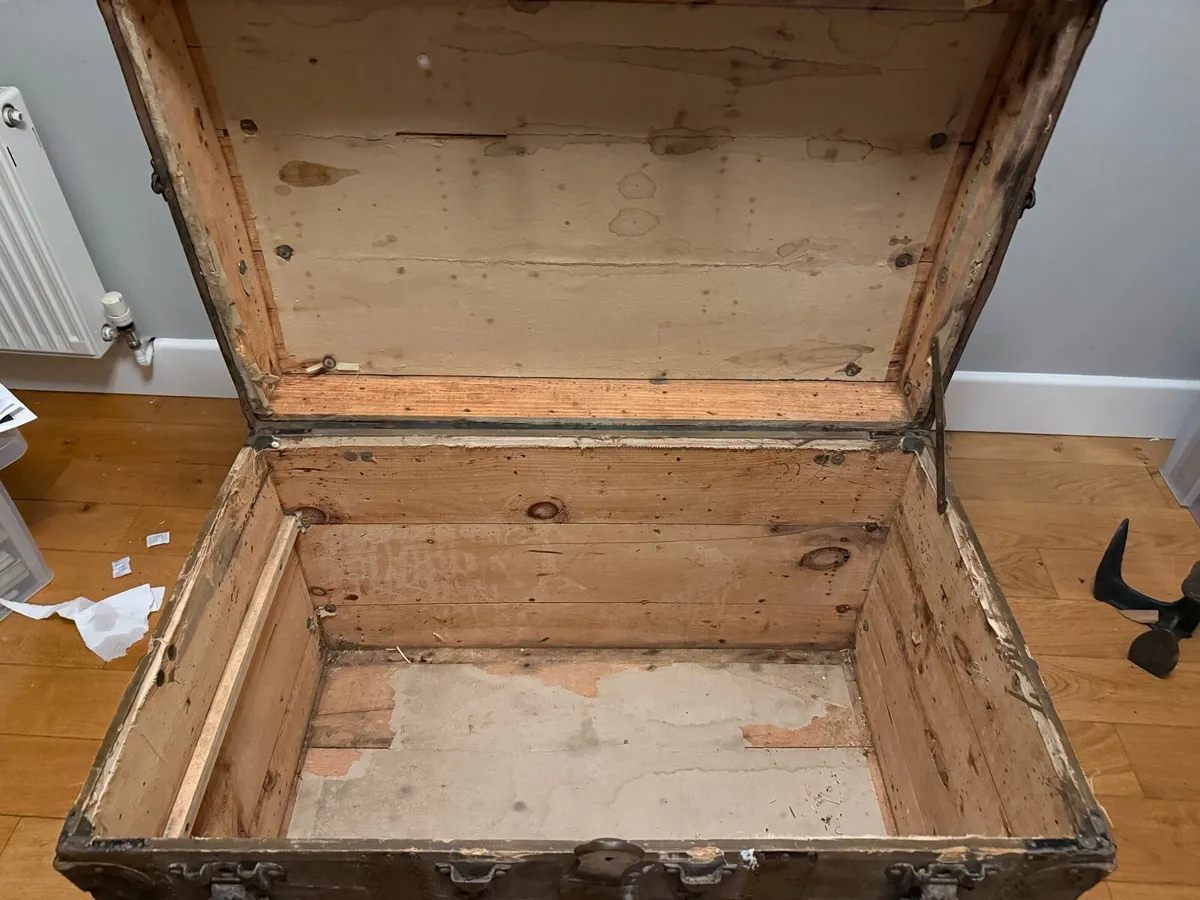 Large Vintage Travel Trunk/Storage Chest - Image 3