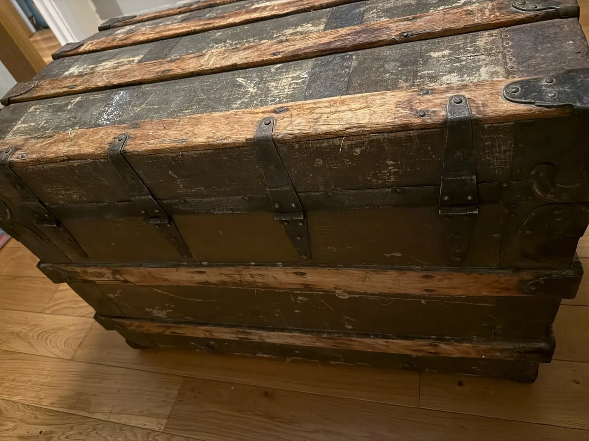 Large Vintage Travel Trunk/Storage Chest - Image 2