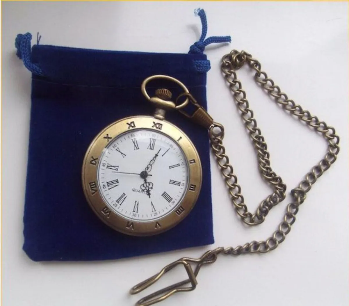 Large dial pocket watch and chain, Free Post - Image 3
