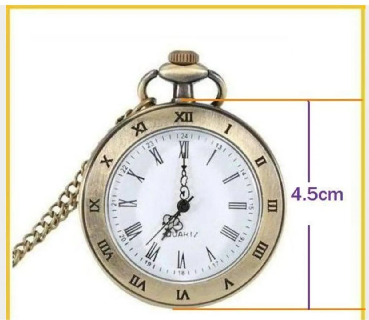 Large dial pocket watch and chain, Free Post - Image 4