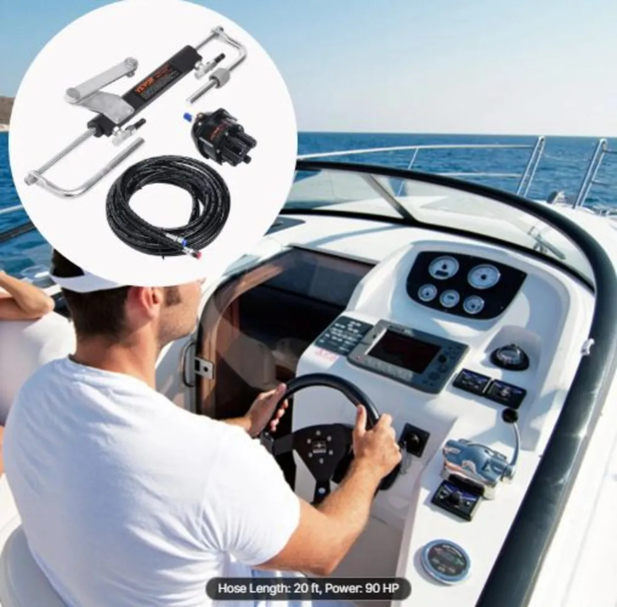 Hydraulic Outboard Steering Kit, Marine Boat - Image 4