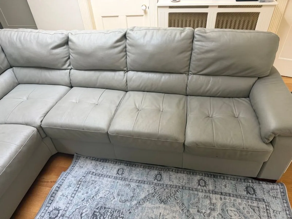 Leather L seater sofa - Image 3