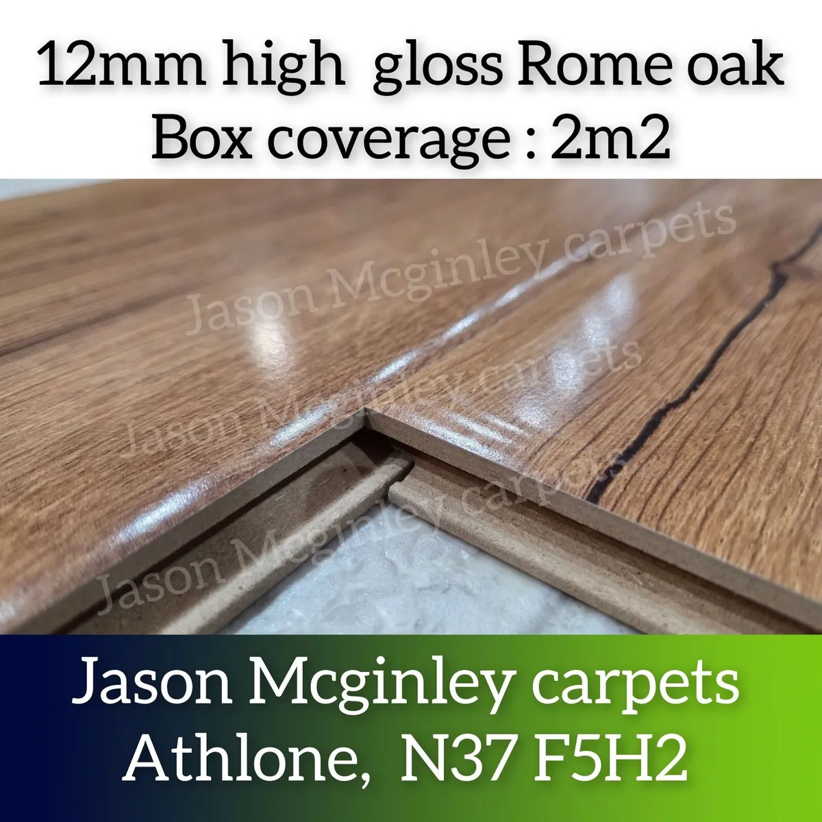 High gloss 12mm oak laminated flooring - Image 2