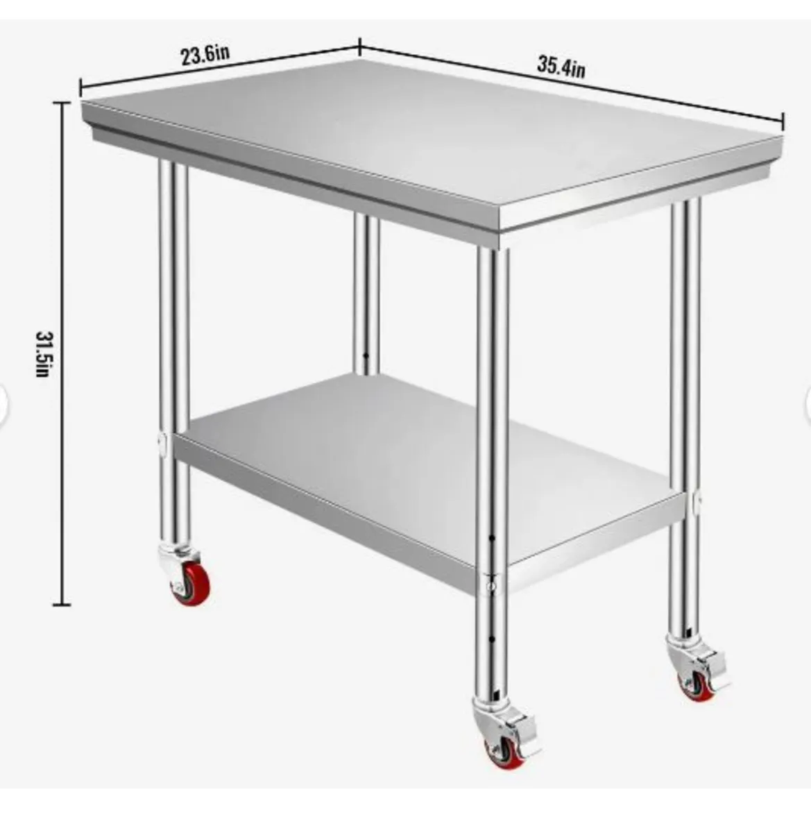 Stainless Steel Work Table 35 x 24 x 33 Inch, - Image 3