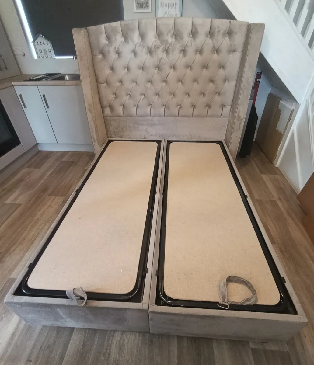 Bed - All In One Floating  Bed Frame with Storage - Image 1
