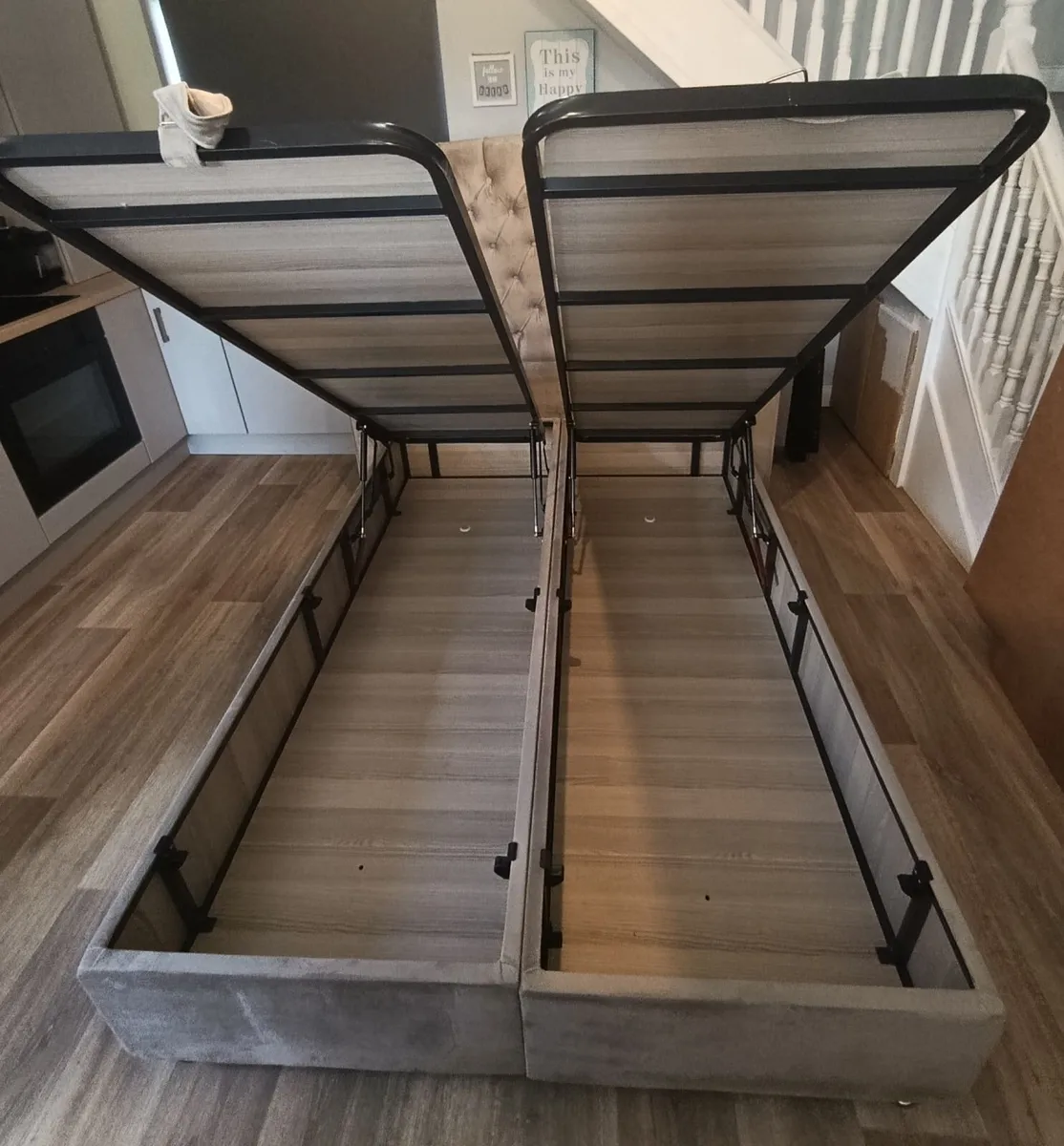 Bed - All In One Floating  Bed Frame with Storage - Image 2