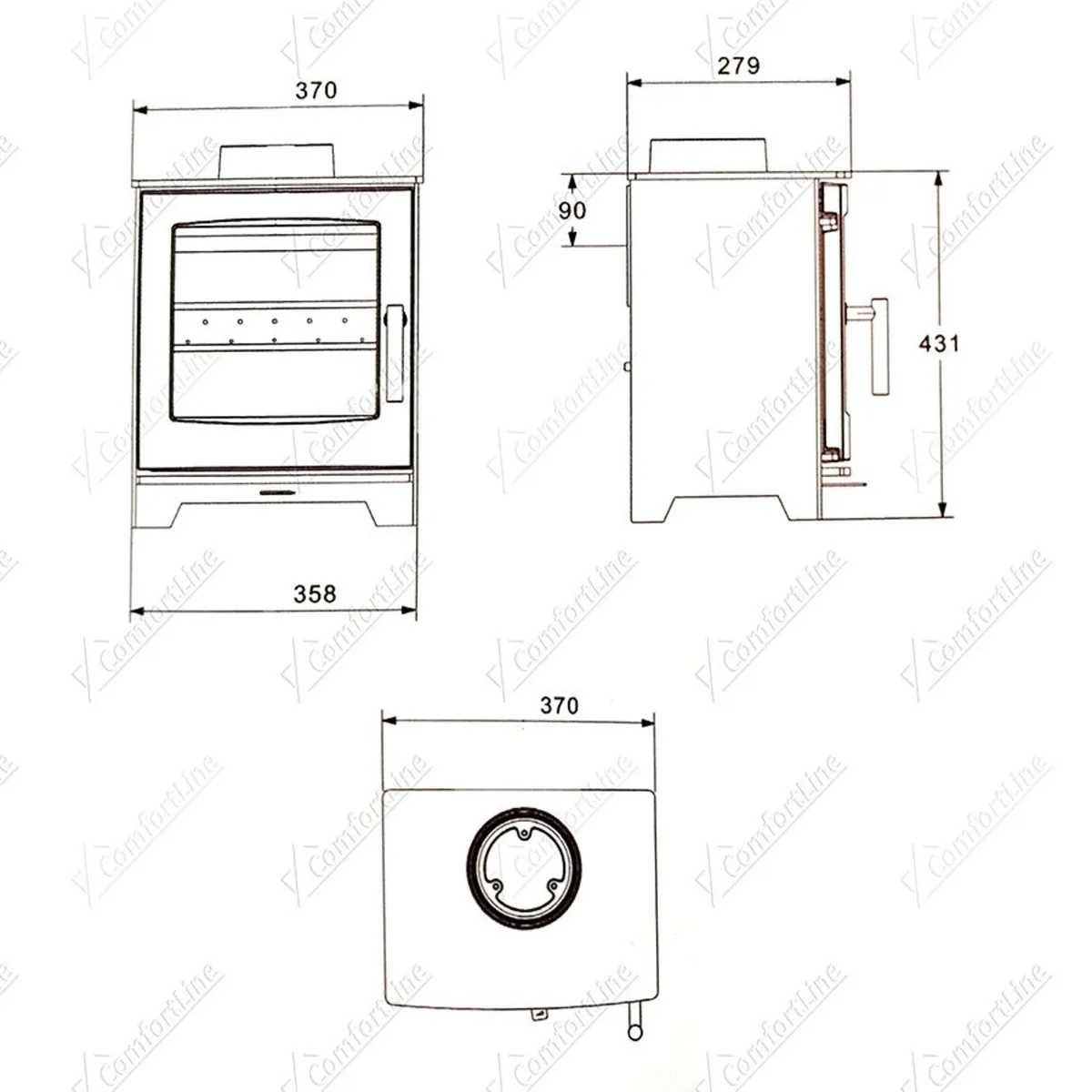 Atlantic Oyster 4kW freestanding stove - Image 2