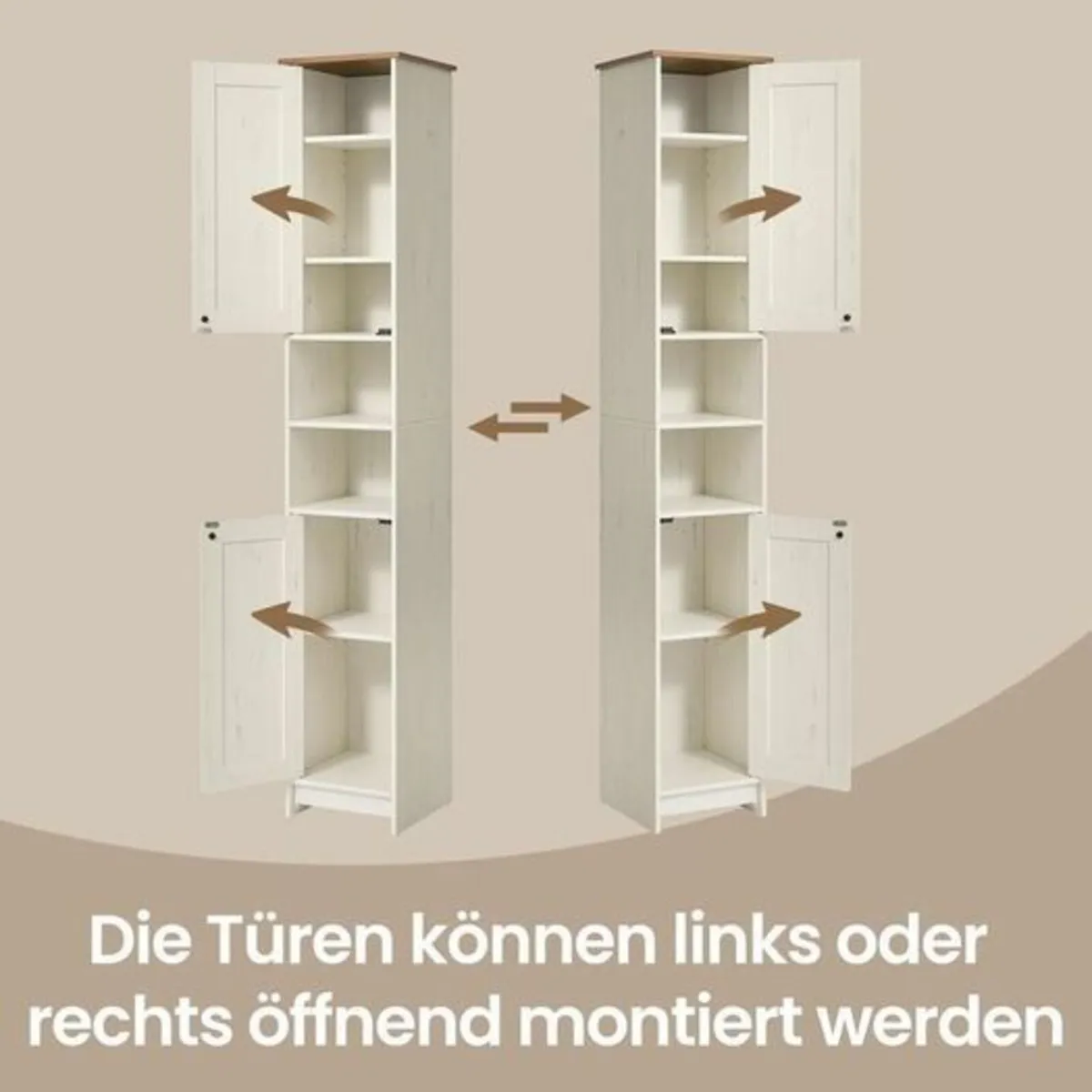 Bathroom Tall Cabinet White Narrow - Image 3