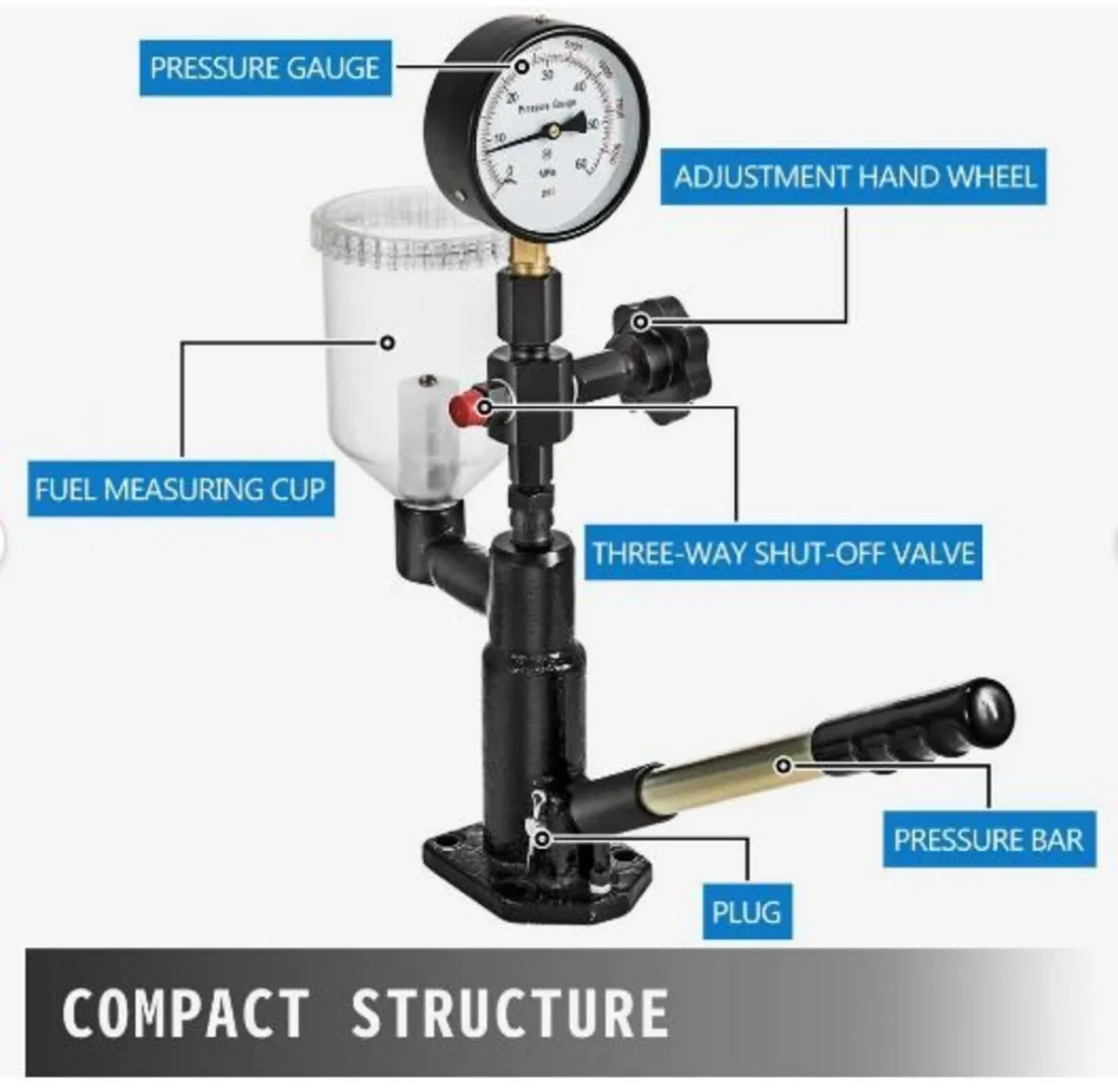 600 Bar Injector Tester 0.8L Fuel Pressure - Image 2