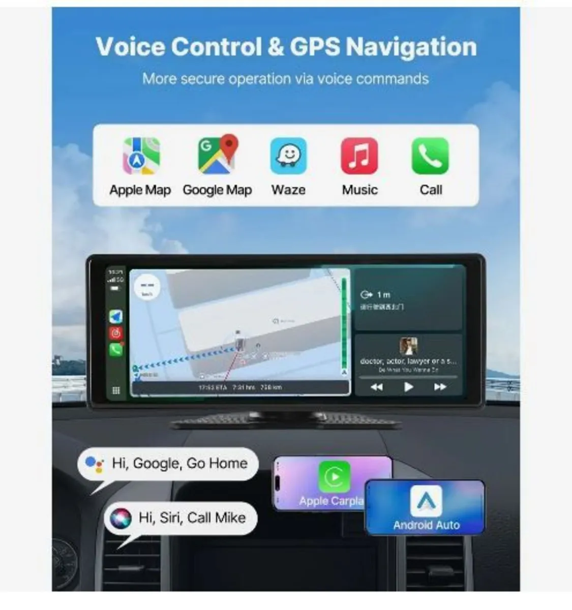 Wireless Car Stereo, 254 mm - Image 2