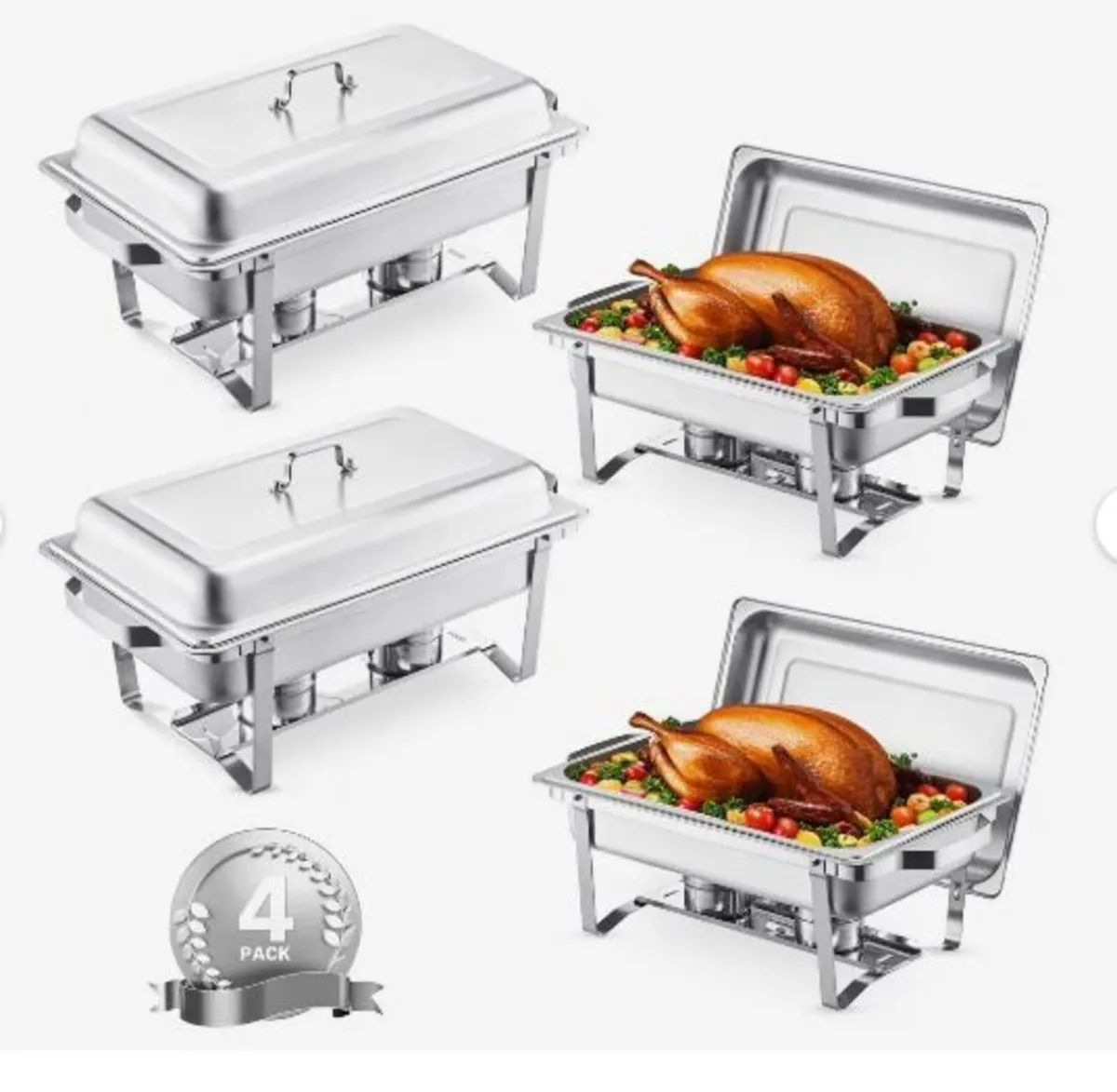 Chafing Dish Buffet Set, 8 Qt 4 Pack - Image 4