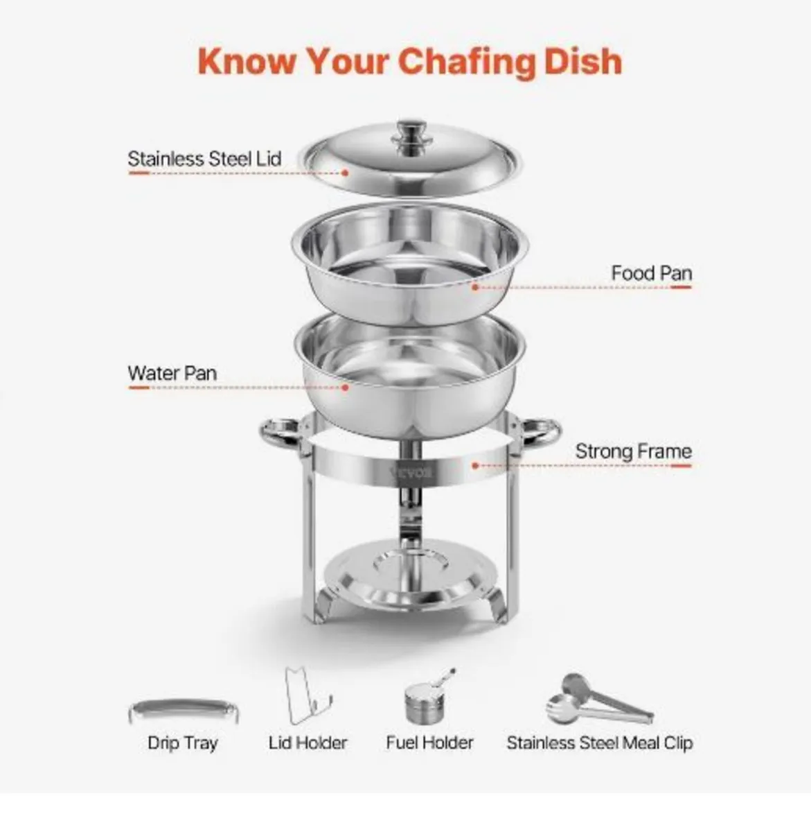 Chafing Dish Buffet Set, 5 Qt 4 Pack - Image 3