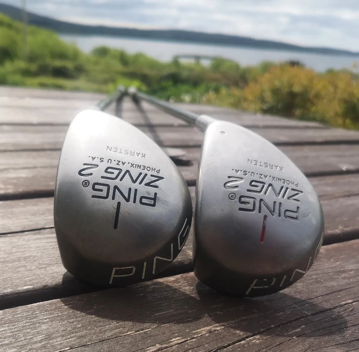 2 x Vintage Ping Zing 2, Drivers black & red dot - Image 1