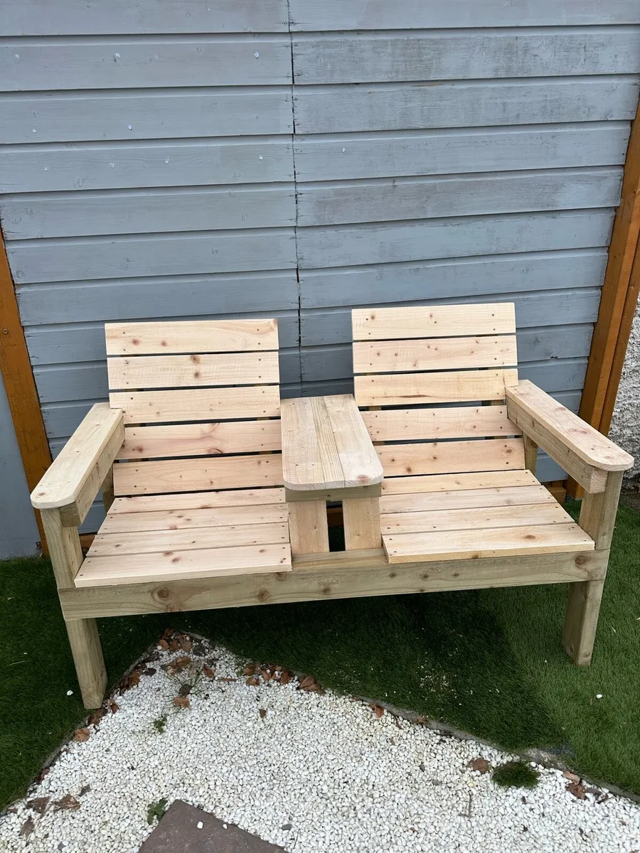 Hand Crafted Wooden Garden Bench - Image 1