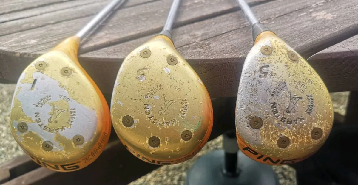 Ping Karsten, blonde maple, 2 x 5 woods & Driver - Image 4