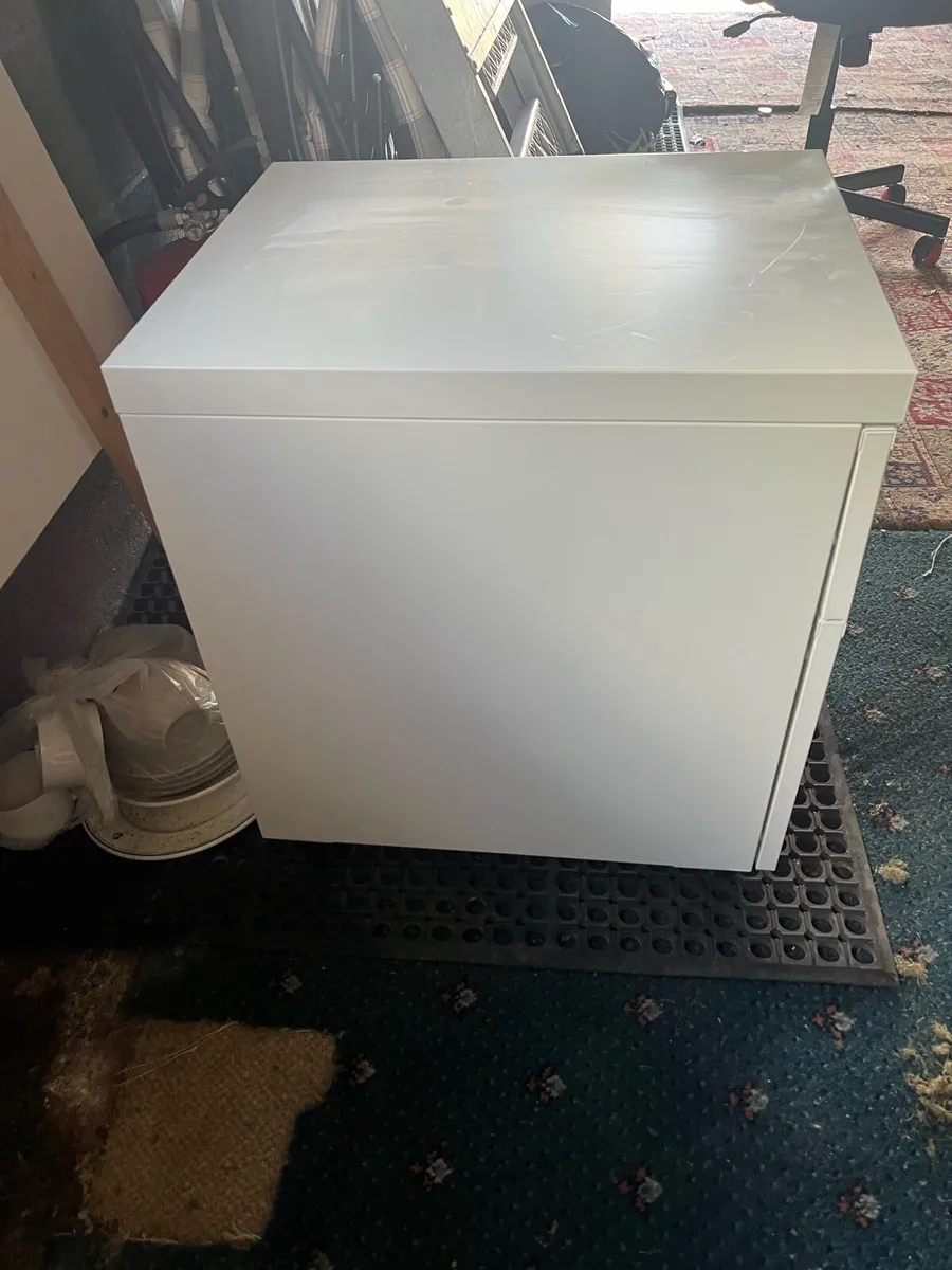 White-Two drawer rolling office filling Cabinet - Image 2