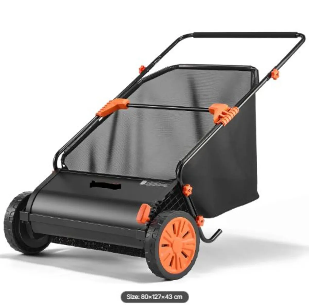 Push Lawn Sweeper, 66 cm Leaf & Grass Collector - Image 1