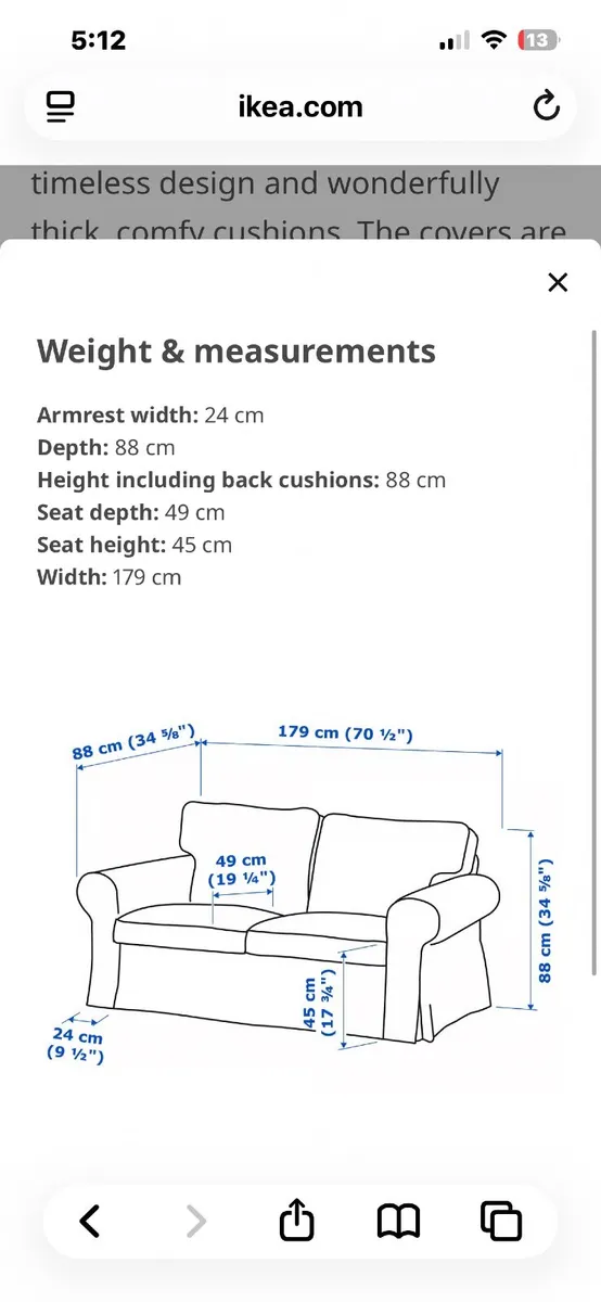 IKEA 2 seater couch - Image 4
