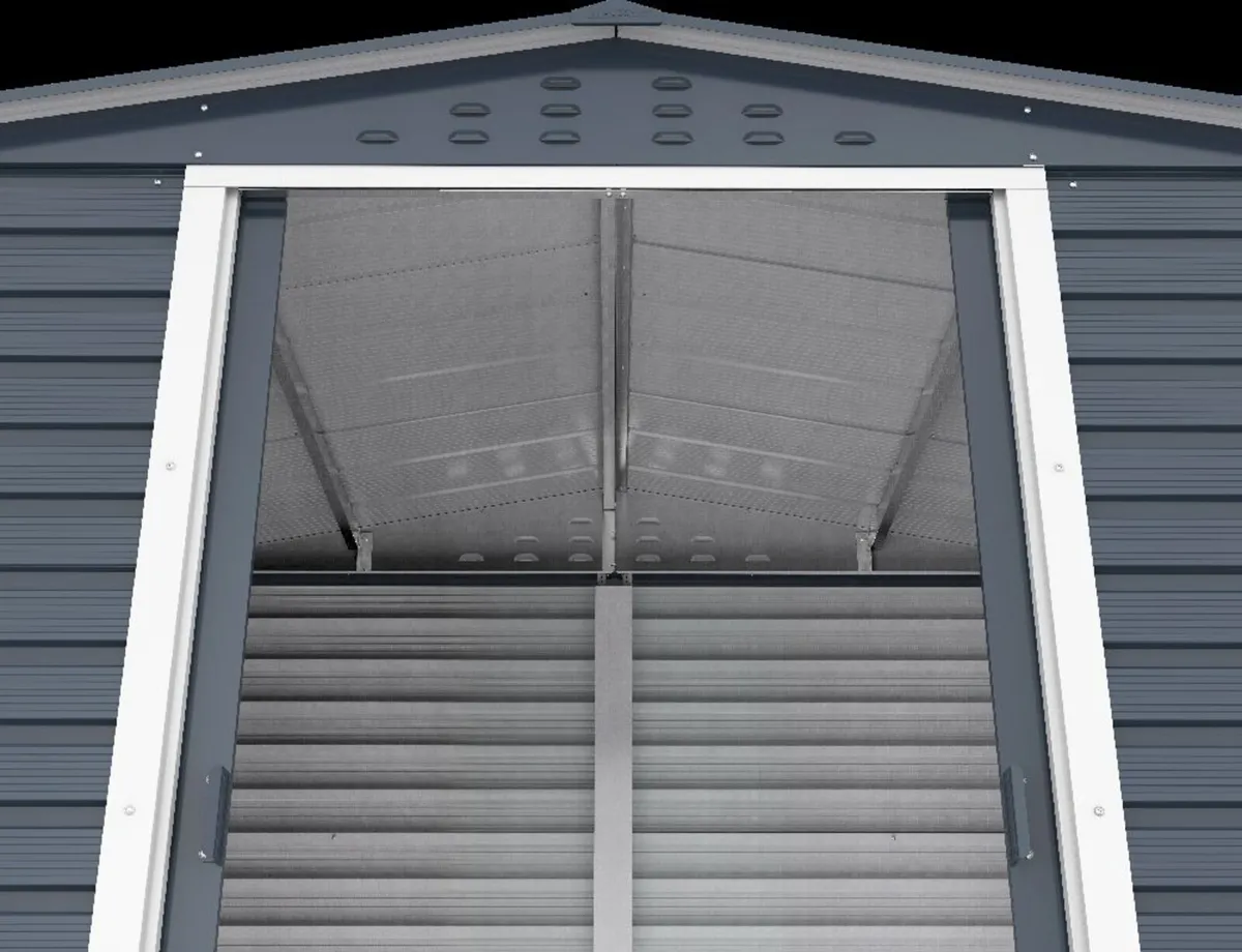 🏡⚙️ Alpine 8x6 Steel Garden Sheds  Grey - Image 4