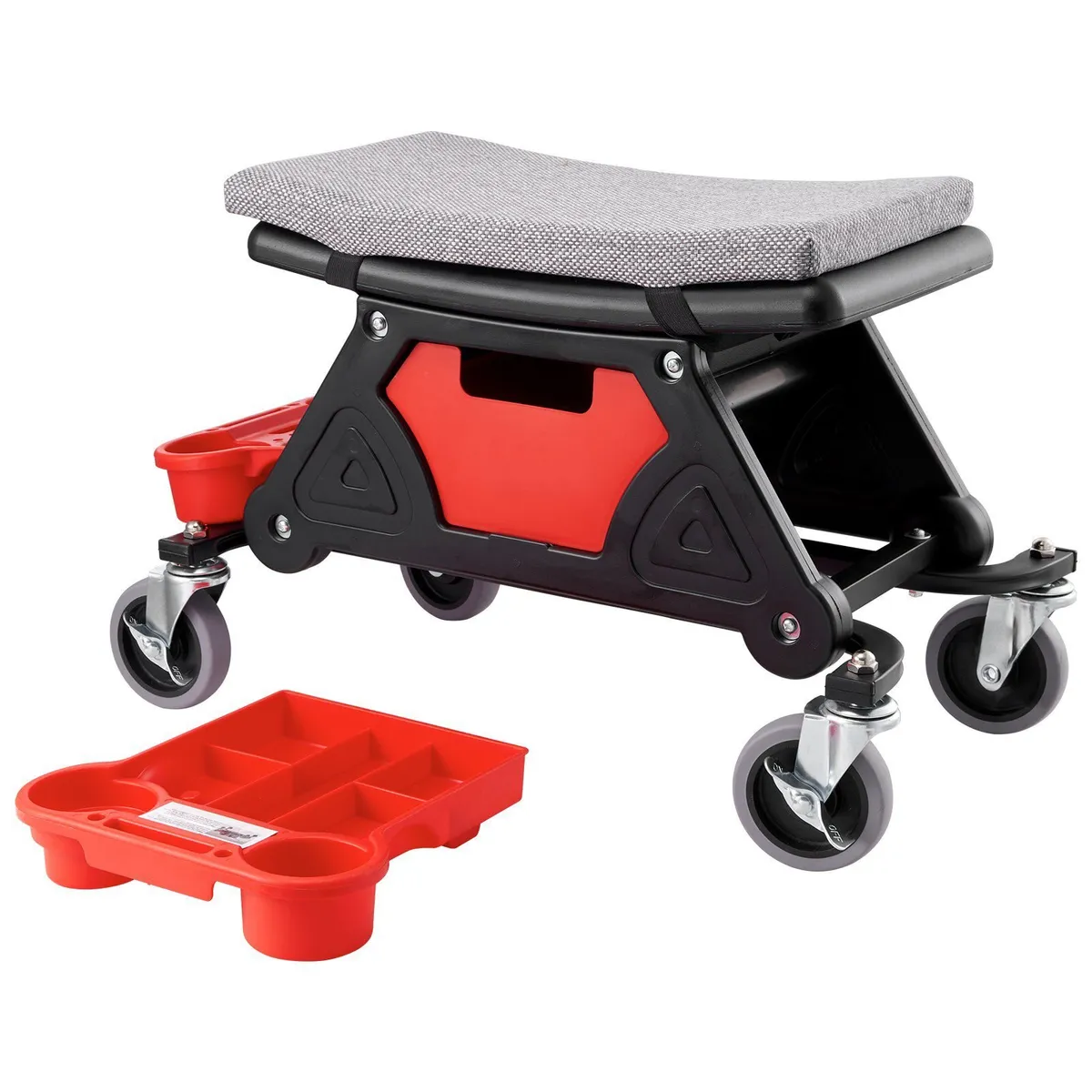 300 LBS Capacity Rolling Mechanic Seat + 4" Wheels - Image 1